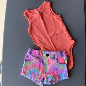 Tank top and Tie dye shorts set. 12m. excellent condition.